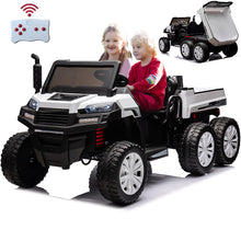 Load image into Gallery viewer, iRerts 2 Seater 24V Ride on Truck with Dump Bed, Battery Powered Ride on Car UTV with Remote Control for Boys Girls, 4WD 6 Wheels Ride on Tractor Toys with Bluetooth, Music, USB/TF Card Slots, White