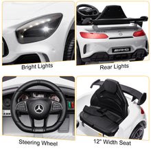 Load image into Gallery viewer, iRerts White 12V Mercedes Benz Licensed Powered Ride on Cars with Remote Control, Lights, AUX/USB, Music, 4 Wheels Ride on Toys for Toddlers Kids Boys Girls, Kids Electric Cars for 3-5 Years Olds