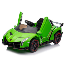 Load image into Gallery viewer, iRerts 12V Ride on Sports Cars with Remote Control, Lamborghini Poison Kids Ride on Vehicles Toys for Boys Girls 3-5 Years Old Gifts, Battery Powered Kids Electric Cars with Music, LED Light, Green