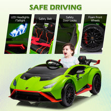 Load image into Gallery viewer, iRerts Green 24V Lamborghini Ride on Cars with Remote Control, Battery Powered Kids Ride on Toys for Boys Girls 3-8 Ages, 4 Wheels Electric Cars for Kids with Bluetooth/Music/USB Port/LED Lights