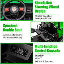 Load image into Gallery viewer, iRerts 2 Seater 24V Ride on Truck with Dump Bed, Battery Powered Ride on Car UTV with Remote Control for Boys Girls, 4WD 6 Wheels Ride on Tractor Toys with Bluetooth, Music, USB/TF Card Slots, Green
