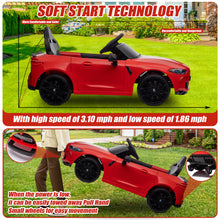 Load image into Gallery viewer, BMW M4 Red 12V Ride On Cars with Remote Control, Battery Powered Ride on Toys with Music, Bluetooth, Story, USB/MP3 Port, LED Light, Kids Electric Vehicle for Boys Girls with Wheels, Easy to Carry