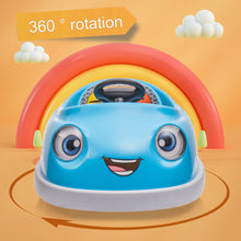 Load image into Gallery viewer, 12V Bumper Car for Toddlers, iRerts Kids Bumper Car with Remote Control, Rocking Horse Mode, Push Rod, Dinner Plate, USB Bluetooth Music, Electric Toddler Ride On Toys for Kids Ages 1-6 Years, Blue