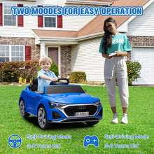 Load image into Gallery viewer, Ride on Toy Car Kids for Boys Girls, Licensed Audi SQ8 12V Ride on Cars with Remote Control, Battery Powered Electric Vehicle Car for Kids with Music, LED Lights, 3 Speed, 4 Wheeler, Blue