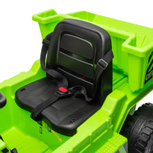 Load image into Gallery viewer, iRerts Ride on Dump Truck for Boys, 12V Ride on Car with Remote Control, 4 Wheel Construction Vehicles with Electric Dump Bed and Shovel, Powered Ride on Toys with Bluetooth, Music, USB Port, Green