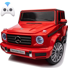 Load image into Gallery viewer, 24V Ride On Cars with Remote Control, Licensed Mercedes Benz G500 Kids Electric Car for Boys Girls Gifts, Battery Powered Ride on Trucks Toys with Bluetooth, MP3, Music, Led Lights, USB, Red