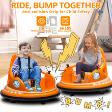 Load image into Gallery viewer, iRerts 12V Bumper Cars for Kids, Bumper Car Ride on with Remote Control, Battery Powered Kids Ride on Toys for 2-5 Year Old Boys Girls, Kids Electric Cars with Bluetooth, Music, LED Light, Orange
