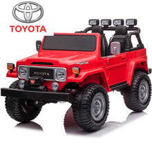 Load image into Gallery viewer, 24V Ride on Cars 2 Seater, Licensed Toyota FJ40 Ride on Toys with Remote Control, Kids Electric Vehicle with Bluetooth, FM Radio, USB, Music, Gifts for 3-6 Years Old Boys Girls, Red