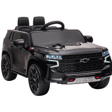 Load image into Gallery viewer, iRerts 12V Battery Powered Ride on Cars with Remote Control, Licensed Chevrolet Tahoe Kids Electric Cars for 3-6 Ages Kids Gift, Ride On Toy with Bluetooth, Music, MP3/USB/AUX Port, LED Light, Black