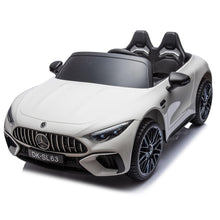 Load image into Gallery viewer, 24V Ride on Cars with Remote Control, Mercedes-Benz SL63 Ride on Toys with Bluetooth Music, LED Light, 4 Wheels Suspension, Battery Powered Electric Car for Kids Boys Girls 3-8 Years Old Gifts, White