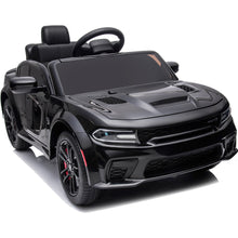 Load image into Gallery viewer, Kids Electric Cars With Remote Control, Licensed Dodge Charger 12V Ride on Cars for Boys Girls, Battery Powered Ride on Toys with Bluetooth, USB, MP3, 4 Wheel Suspension, Black
