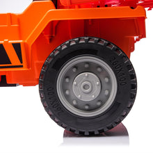 Load image into Gallery viewer, iRerts Ride on Dump Truck for Boys, 12V Ride on Car with Remote Control, 4 Wheel Construction Vehicles with Electric Dump Bed and Shovel, Powered Ride on Toys with Bluetooth, Music, USB Port, Orange