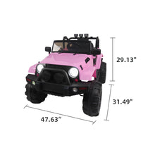 Load image into Gallery viewer, iRerts Pink 24V Battery Powered Ride on Cars with Remote Control, Ride on Pickup Trucks with Rocking Chair Mode, Parental Rear Seat, Music, USB/MP3 Port, Electric Cars for Kids Boys Girls 2-6 Ages
