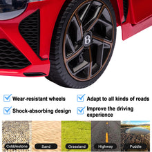 Load image into Gallery viewer, Ride on Car for Boys Girls, Bentley Mulsanne 12V Kids Electric Car Vehicle with Remote Control, Battery Powered Ride on Toys with Bluetooth, USB/MP3, LED Light, 3-6 Ages Kid Birthday Gift, Red