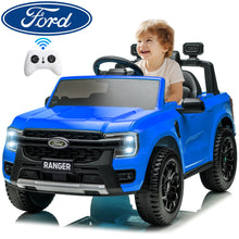 Load image into Gallery viewer, 12V Ride on Cars with Remote Control, Ford Ranger Electric Cars for Kids with Bluetooth, Music, USB Port, Horn, LED Lights, Battery Powered Ride on Toys for Kids Boys Girls 3-6 Ages Gifts, Blue