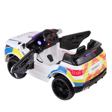 Load image into Gallery viewer, 12V Ride on Police Cars with Remote Control, iRerts Battery Powered Electric Vehicles for Kids Boys Girls Gifts, Kids Ride on Toys with Siren and Music, Kids Electric Cars for 3-5 Years Old, White