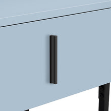 Load image into Gallery viewer, iRerts Side Table with Charging Station, Wood Nightstand with Drawer, USB Charging Ports and Black Handle, Modern Storage Bedside Table End Table for Bedroom Living Room, Blue