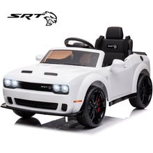 Load image into Gallery viewer, DG03 iRerts White 12V Dodge Challenger Powered Ride On Police Cars with Remote Control, USB, AUX, MP3, FM Function, LED Headlight