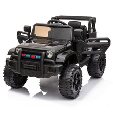 Load image into Gallery viewer, iRerts Black Kids 12V Ride on Truck with Remote Control for 2- 4 Years Old, Horn, LED Lights, MP3 Player, Radio, USB Port, Spring Suspension