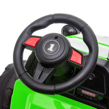 Load image into Gallery viewer, iRerts Green 12 V Powered Ride on Tractor Car with Trailer & Remote Control, LED Lights, USB Port, MP3 Player