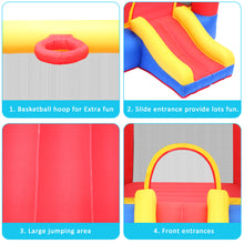 Load image into Gallery viewer, iRerts Kids Bounce House, Inflatable Bounce House with Blower, Oxford Bouncy Jumping House with Slide, Carrying Bag, Toddlers Kids Castle Bouncy Houses for Outdoor Indoor, 3-10 Years Old Outdoor Toys