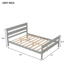 Load image into Gallery viewer, iRerts Wood Full Size Bed Frame with Headboard and Footboard, Modern Full Platform Bed Frame for Adults Teens Kids with Slat Support, Full Size Bed Frame for Bedroom, No Box Spring Needed, Grey