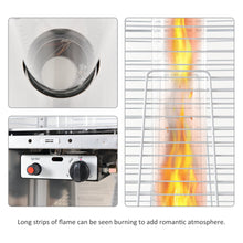 Load image into Gallery viewer, iRerts Outdoor Heaters for Patios, 42000 BTU Pyramid Outdoor Patio Heater with Wheels, Glass Tube Flame, Long Strips Flame, Portable Propane Heater for Garden Commercial Residential Outdoor, Silver