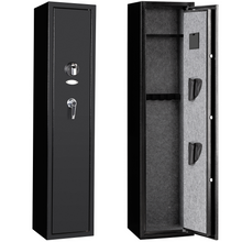 Load image into Gallery viewer, iRerts Fingerprint Rifle Gun Safe Cabinet, Quick Access 4-Gun Safes for Rifles and Shotguns, Lager Long Gun Safe with Keys, Anti-static Velvet, and Pre-drilled Holes for Home Bedroom