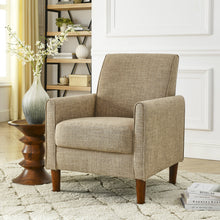 Load image into Gallery viewer, iRerts Upholstered Living Room Accent Chair, Mid-Century Modern Fabric Chair with Solid Wood Legs, Arm Chair Single Sofa Chair, Club Chair for Home Bedroom, Yellow