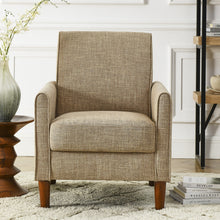 Load image into Gallery viewer, iRerts Upholstered Living Room Accent Chair, Mid-Century Modern Fabric Chair with Solid Wood Legs, Arm Chair Single Sofa Chair, Club Chair for Home Bedroom, Yellow