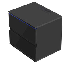 Load image into Gallery viewer, Black Nightstand for Bedroom, Night Stand with USB Charging Port and Adjustable LED Lights, Remote, Wireless Charging, Bedroom Ideas