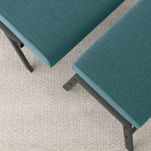 Load image into Gallery viewer, Modern Fabric Accent Chair with Ottoman, Blue Linen Accent Chair Modern with Metal Legs, Armless Living Room Chair, Single Sofa Chair for Bedroom Reading