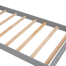Load image into Gallery viewer, iRerts Wood Platform Bed Frame Twin Size, Gray Kids Toddler Bed with Curved Headboard and Shelf Behind Headboard, Solid Wood Slats, No Box Spring Needed