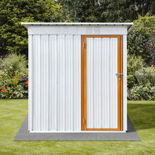 Load image into Gallery viewer, iRerts Garden Shed, 5FT x 3FT Outdoor Storage Shed Storage House, Metal Outdoor Shed Tool Shed with Lockable Door and Apex Roof, Outside Sheds for Backyard Garden Patio Lawn, White+Yellow