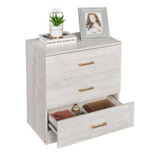 Load image into Gallery viewer, 3 Drawers Storage Cabinet Drawers, Wooden white Small Organizer Unit nightstand, Chest of Drawers file cabinet for Bedroom Living Room Office