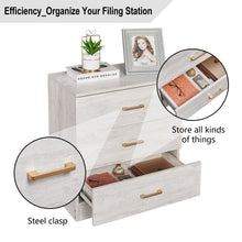 Load image into Gallery viewer, 3 Drawers Storage Cabinet Drawers, Wooden white Small Organizer Unit nightstand, Chest of Drawers file cabinet for Bedroom Living Room Office