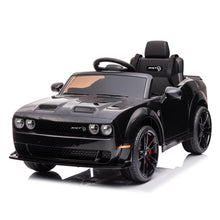 Load image into Gallery viewer, iRerts Licensed Dodge Challenger Kids Ride on Toys, Black 12V Battery Operated Riding Toys with Remote Control for Boys Girls Birthday Gift