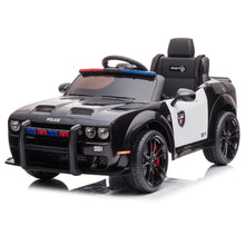 Load image into Gallery viewer, iRerts DG03 White 12V Dodge Challenger Powered Ride On Police Cars with Remote Control, USB, AUX, MP3, FM Function, LED Headlight