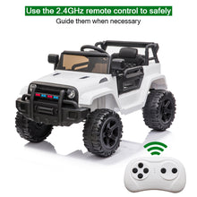 Load image into Gallery viewer, iRerts 12V Battery Powered Ride on Cars with Remote Control, Kids Electric Car with MP3 Player, Radio, USB Port, Electric Ride on Vehicles for Kids Boys Girls Birthday Christmas Gifts, White