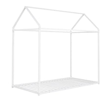 Load image into Gallery viewer, iRerts Twin Bed Frame for Girls Boys, Metal Toddler Twin House Bed Frame, Kids Bed Frame for Boys Girls, House Bed Frame Twin Size with Metal Slats, Floor Bed for Kids No Box Spring Needed, White