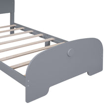 Load image into Gallery viewer, iRerts Twin Bed Frame for Kids Boys Girls, Wood Twin Platform Bed Frame with Bear-shaped Headboard and Footboard, Bed Frame Twin Size with Slats Support, No Box Spring Needed, Gray