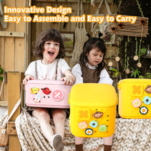 Load image into Gallery viewer, iRerts Kids Toy Storage Bin for Boys and Girls, Portable Lightweight DIY Toy Organizer with Handles and Buckle, Outdoor Indoor Use