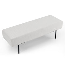Load image into Gallery viewer, iRerts Bench Seat, 47.5" Fabric Upholstered Bench Ottoman Bench, Couch Long Bench Ottoman with Steel Legs, Modern Entryway Bench Bed Bench for Entryway Dining Room Living Room Bedroom, White