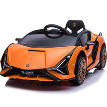 Load image into Gallery viewer, iRerts Black 12V Lamborghini SIAN Battery Powered Ride on Sports Cars for Kids Boys Girls Birthday Gifts, Ride on Toys with Remote Control, LED Headlights, Horn, Hydraulic Doors