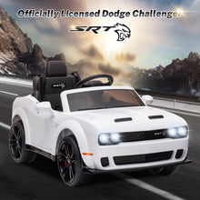 Load image into Gallery viewer, DG03 iRerts White 12V Dodge Challenger Powered Ride On Police Cars with Remote Control, USB, AUX, MP3, FM Function, LED Headlight