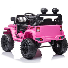 Load image into Gallery viewer, iRerts Pink 12v Black Battery Powered Ride on Car Toys for Girls Boys, Electric Truck Riding Toys with Remote Control LED Lights, MP3 Player