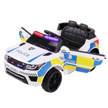 Load image into Gallery viewer, 12V Ride on Police Cars with Remote Control, iRerts Battery Powered Electric Vehicles for Kids Boys Girls Gifts, Kids Ride on Toys with Siren and Music, Kids Electric Cars for 3-5 Years Old, White