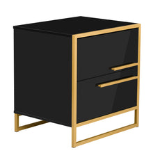 Load image into Gallery viewer, iRerts Side Table Wood Nightstand with Drawer, Modern Bedside Table End Table Sofa Side Table for Bedroom Living Room, Black