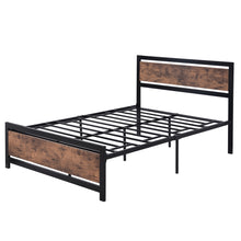 Load image into Gallery viewer, iRerts Full Bed Frame, Industrial Metal Full Platform Bed Frame, Full Size Bed Frames with Headboard, Footboard, Slat Support, Bed Frame Full Size for Bedroom, No Box Spring Needed, Black