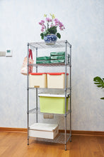Load image into Gallery viewer, iRerts 5-Tier Wire Shelving Unit, Metal Kitchen Storage Shelves with Side Hooks, Carbon Steel Storage Rack Wire Shelving Unit Storage Shelf, Garage Shelves for Laundry Bathroom Kitchen Pantry